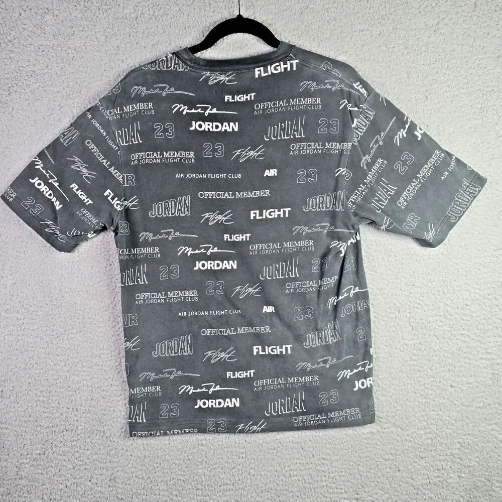 Jordan Flight Club Tee Gray S All Over Print Jumpman Official Member